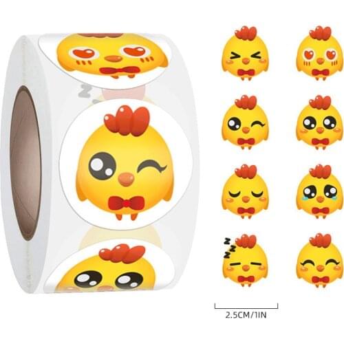 Cute Gilded Chicken Sticker Baking Self Adhesive Sealed Envelope Gift Wedding Children Stationery Gift Bag Sticker Decoration