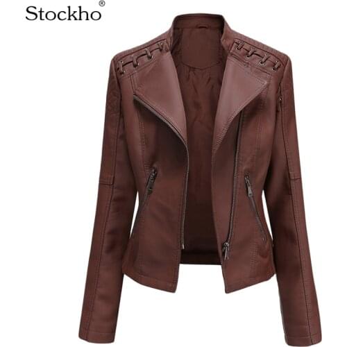 Женские зимние кожаные куртки Stockho China At AliExpress