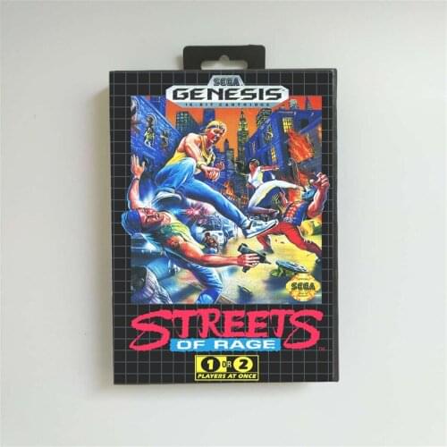 Streets of Rage - USA Cover With Retail Box 16 Bit MD Game Card for Sega Megadrive Genesis Video Game Console