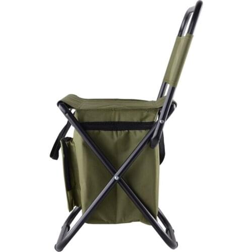 Outdoor folding chair portable back chair fishing self-driving tour simple horse multi-function insulation ice pack stool