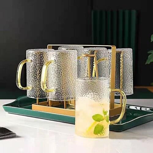 1pc Heat-resistant Glass Water Cup With Handle Tea Milk Drink Mug Household Whiskey Beer Juice Cup Bar Drinkware