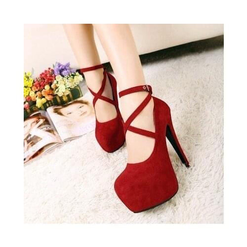 Fashion New high-heeled shoes woman pumps wedding party shoes platform fashion women shoes high heels 11cm suede