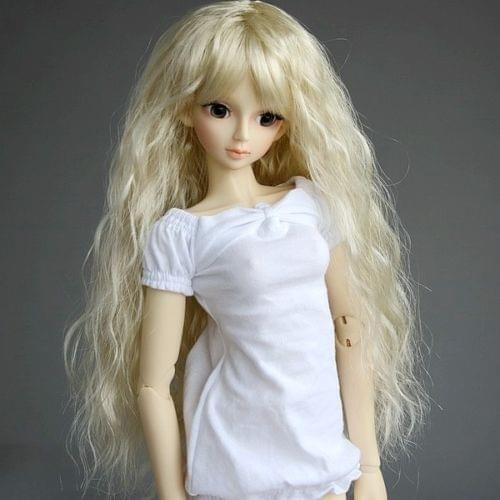 [wamami] Fbe-023# Beige Wavy Wig Curly Hair For 1/3 SD DOD BJD Dollfie 8-9"