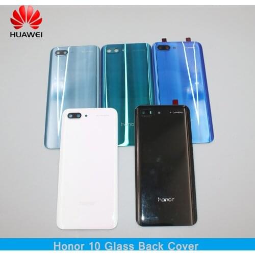Huawei Honor 10 Back Battery Glass Cover Panel Rear Door Housing Case For Honor 10 COL-L29 Battery Cover + Camera Lens + Sticker