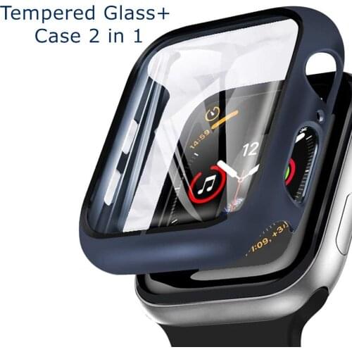Glass + Cover For Apple Watch case 6/SE/5/4/3/2/1 iWatch 42mm 38mm bumper Tempered Glass for apple watch 44mm 40mm 42mm 38mm