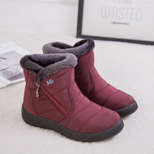 Women Boots Waterproof Snow Boots Female Plush Winter Boots Women Warm Ankle Botas Mujer Winter Shoes Woman Plus Size 43