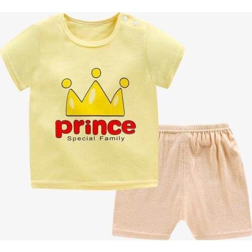 ZWF961 hot sale Baby boy clothes cotton summer kids clothes sets t-shirt+pants suit cartoon Printed Clothes sport suits