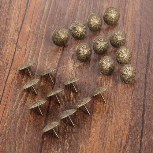 20pcs 19*15mm Upholstery Nails Round Head Tack Stud Pushpin Decor Furniture Hardware Sofa Jewelry Box Door