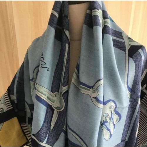 2020 new arrival autumn winter classic chain design 140*140 cm animal scarf 65% cashmere 35% silk scarf wrap for women lady girl