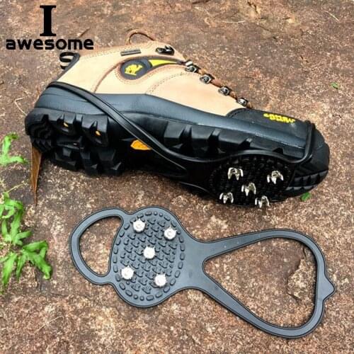 5 Teeth Nails Ice Gripper For Shoes For Women Men Crampons Spike Grips Cleats For Snow Studs Non-Slip Outdoor Climbing Hiking