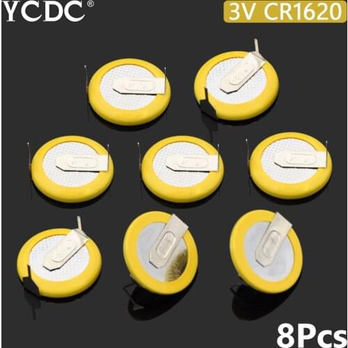 8pcs/lot CR1620 Button Cell Battery 3V Lithium Batteries With 2 Pins for Watch Toys Computer Main Remote Calculator Control