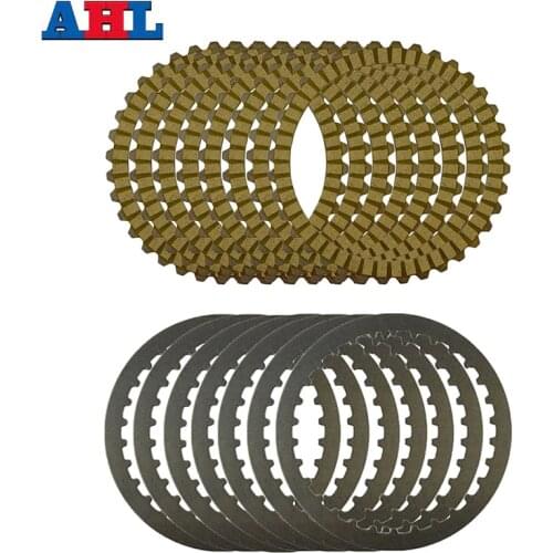 AHL Motorcycle Yellow Clutch Plates & Steel Friction Plate For Harley XL883 2004-2008 XL1200 1200X48 SPORTSTER 1991-2011 XL 883