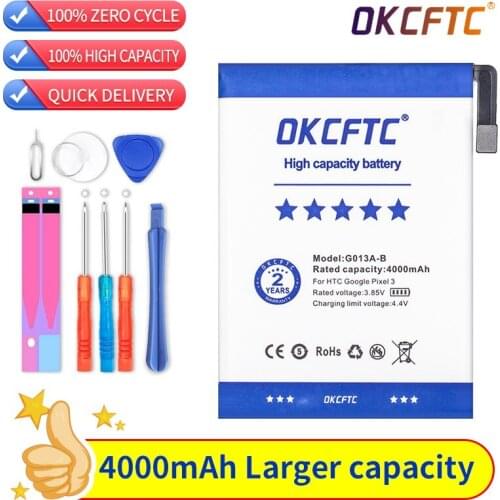 OKCFTC 4000mAh G013A-B Battery For HTC GOOGLE PIXEL 3 G013B G013A Phone Latest Production High Quality Battery+Tracking Number