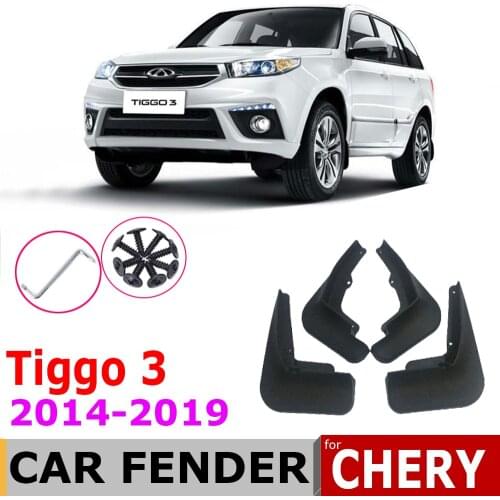 Car Mudguards For Chery Tiggo3 Tiggo 3 2019~2014 4PCS Mudflap Fender Mud Flaps Guard Splash Flap Accessories 2018 2017 2016 2015