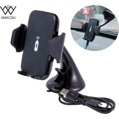 XMXCZKJ Car Holder Fast Wireless Car Charger Suction Cup Mount 2 in 1 Wireless Charger Mobile Phone Holder For iPhone X 8 8Plus