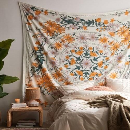 Bohemian Decor Mandala Wall Hanging Tapestry Hippie Floral Boho Dorm Curtains Dorm Headboard Carpet Blanket Beach Yoga Mat Shawl