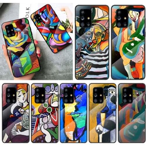 Tempered Glass Cover Picasso abstract Art For Samsung Galaxy A91 A81 A72 A71 A52 A51 A41 A31 A21S A11 A01 Phone Case