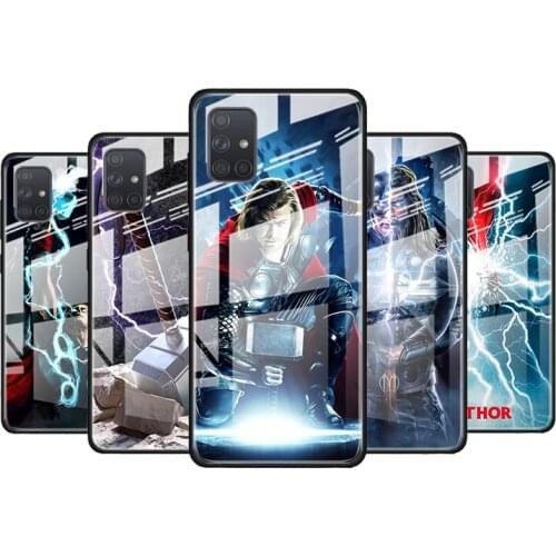 Thor marvel hero for Samsung Galaxy S21 Ultra A71 A51 4G 5G A91 A81 A41 A31 A21 A11 A01 Tempered Glass Phone Case