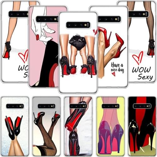 Red Bottom Sexy Phone Case For Samsung Galaxy S10 S20 S21 S9 S8 S7 Note 10 20 9 8 FE J4 J6 Ultra Plus Lite Pro + Edge Cover