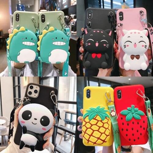 Coin Bag Phone Case for Xiaomi Redmi 9 9A 9C 8A 8 7A 7 6A 6 5A 5 Plus 4X 4A Poco F1 F2 Pro Cover 3D Silicon Cartoon Wallet Funda