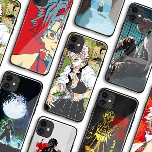 Sanemi Shinazugawa Kimetsu no Yaiba Anime Phone Cases For iPhone 11 12 Mini Pro XS Max 6s X XR 7 8 Plus SE Soft Glass Cover