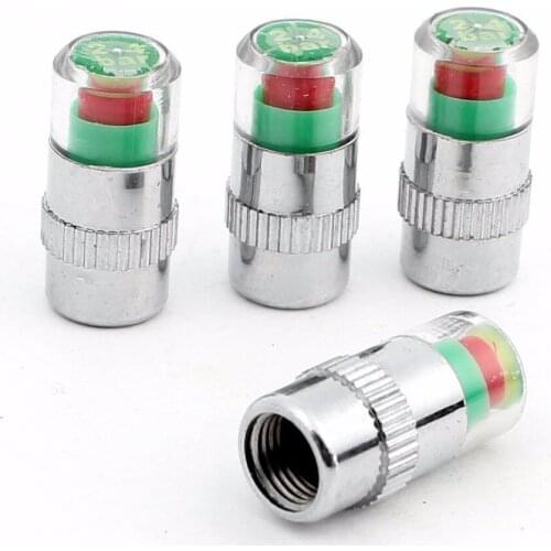 4 PCS/Lot 2.4 Bar Car Auto Tire Pressure Monitor Valve Stem Caps Cover Sensor Indicator Alert alarm