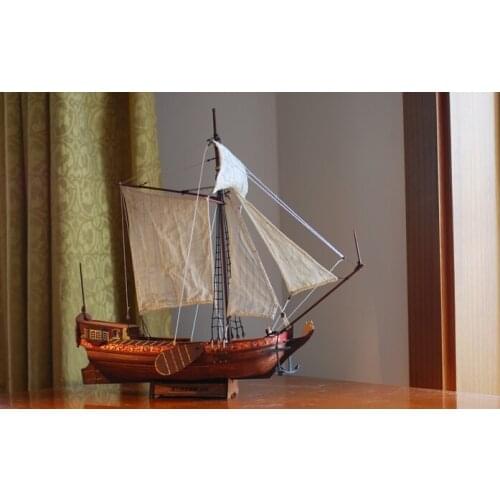 Wooden model Wooden sailing boat model wood scale model1/80 Dutch royal yacht scale assembly model ship building kits updated