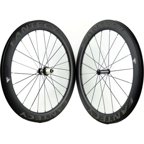 FANTECY 700C 60mm depth Road carbon wheels 25mm width Road bike U-shape rim UD matte finsih clincher/tubular carbon wheelset