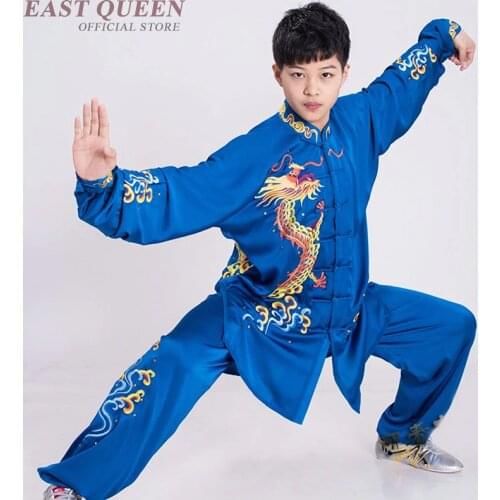 Blue Tai Chi Kung Fu Uniform 2019 New Wing Chun Clothing Phoenix Embroidery Dragon Nanquan Wushu Uniform Tai Chi Clothing TA1690