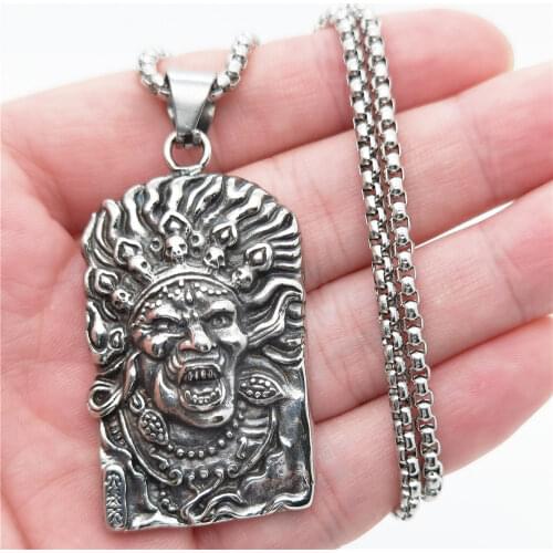 Shiva Pendant Necklace Stainless Steel Three Eye Indian Hindu God Ritual