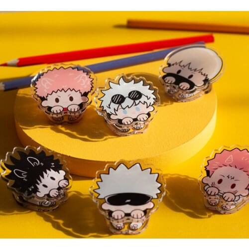 Anime Jujutsu Kaisen Cute Creative Acrylic PP Note Clamp Binder Clips Fushiguro Megumi Gojo Satoru Notes Letter Paper Clip