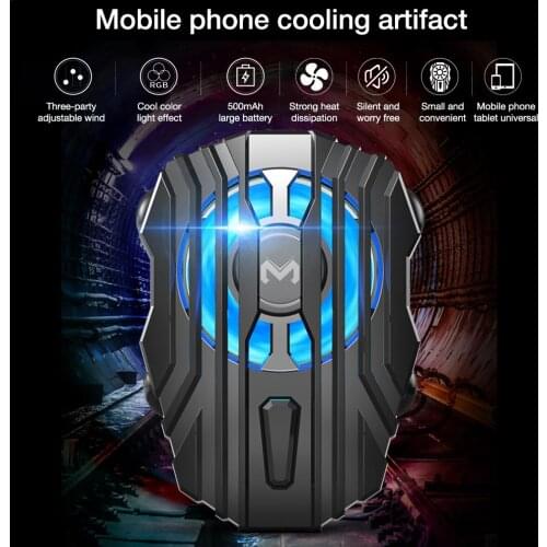 Mobile Phone Cooler for IPhone Xs Max Xs XR Silent Phone Radiator PUBG Controller Handle LED Light Cooling Fan for Samsung Huawe