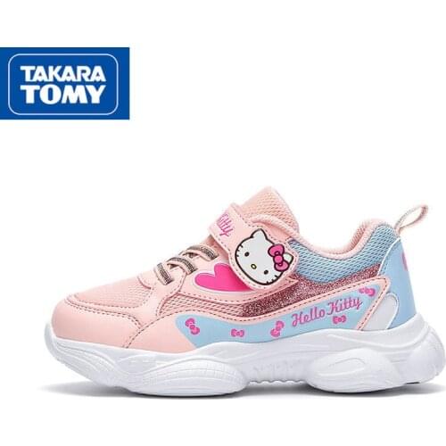 TAKARA TOMY autumn fashion cartoon Hello Kitty flat shoes simple and comfortable non-slip leisure all-match childrens shoes
