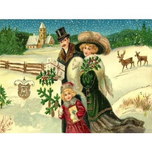 Cross Stitch Kits Spend Christmas Together Needlework Embroidery Crafts 14CT Unprinted DIY Arts Handmade Home Decor