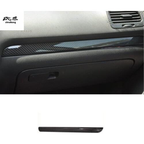 1pc Car stickers ABS carbon fiber grain Passenger side dashboard decoration cover for 2009-2013 Volkswagen VW golf 6 MK6