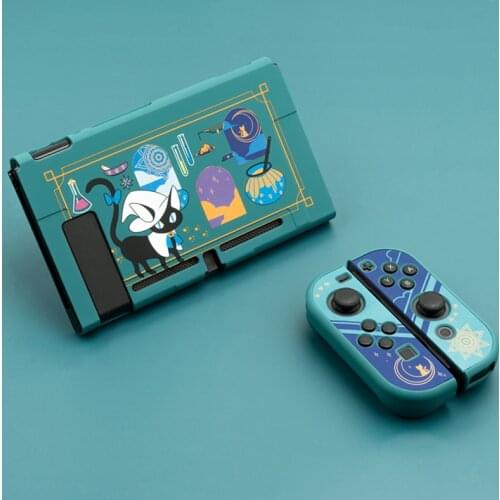 Nintend Switch Shell Cute Cat Retro Green Protective Case For Nintendo Switch Game Console Hard Cover Back Girp Shell