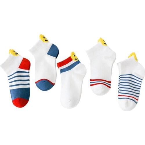 5 Pair Baby Socks Neonatal Summer Mesh Cotton Polka dots plain letter printed Kids Girls Boys Children Socks For 1-11 Year