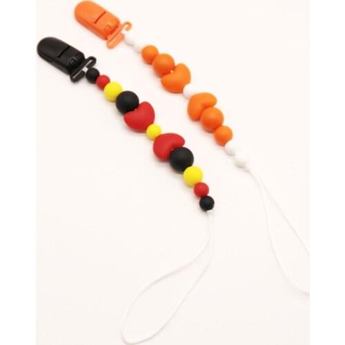 New DIY Safe Food Grade Silicone Teething Pacifier Clips Pacifier Chain Holder For Nipples Baby Chew Toys