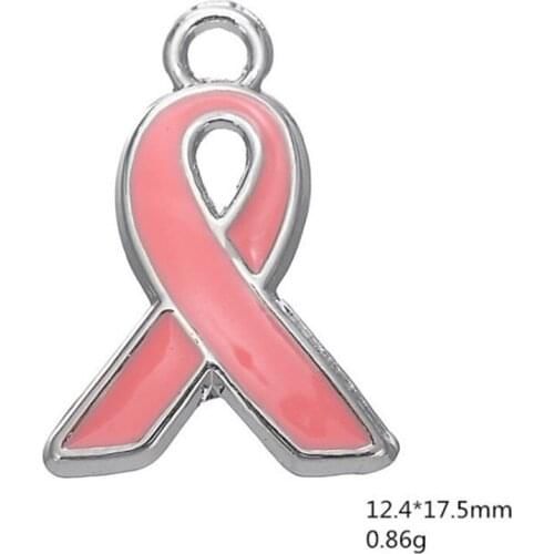 Breast Cancer Charm Pendants Jewelry Making Finding DIY Bracelet Necklace Earring Accessories Handmade Tools 3pcs