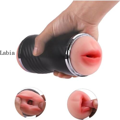 Oral Sex Cup Male Masturbator Vibrators Real Vagina for Men Pocket Pussy Mouth sex toy for couple adult games pussy pump adult