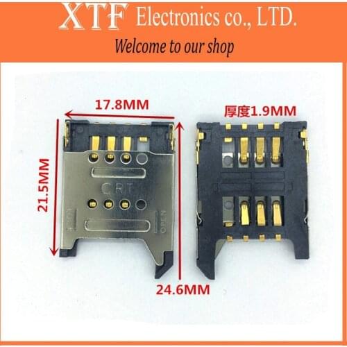Original new 10PCS Flip Lid SIM card connector sim SIM card flip flip Cato 6Pin