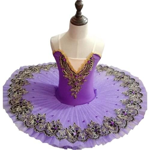 Tutu de Ballet professionnel en forme de crêpe pour enfants, jupe Tutu de Danse pour filles, Costume de lac des cygnes blanc