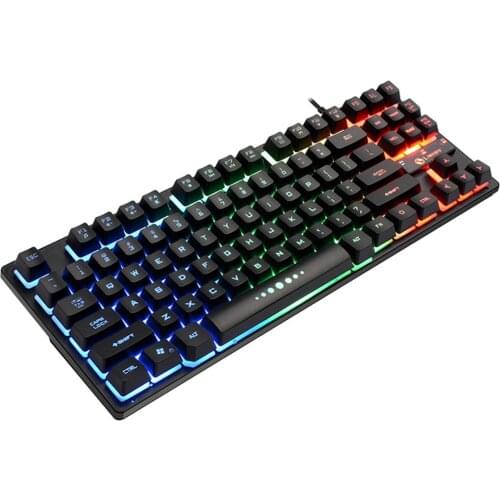 87-Keys Mechanical Keyboard RGB Backlit Wired Keyboard for Gamer Gaming PC Keyboards Laptop Computer Accessories