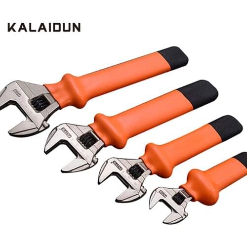KALAIDUN Adjustable Wrench Universal Key Spanner Large Opening Wrench Insulated Nut Keys Bathroom Home Plumbing Repair Hand Tool