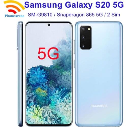 Original Samsung Galaxy S20 5G G9810【100% New】Dual Sim Mobile Phones ROM 128GB RAM 12GB Octa Core Snapdragon 865 5G Chipset NFC