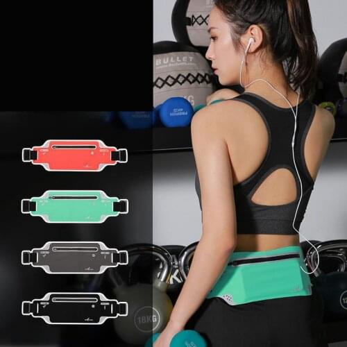 Lycra Elastic Ultrathin Waist Bag Sports Waterproof Phone Bag Fitness Running Outdoor Sprot Funny Pack Reflective Stripe Bags