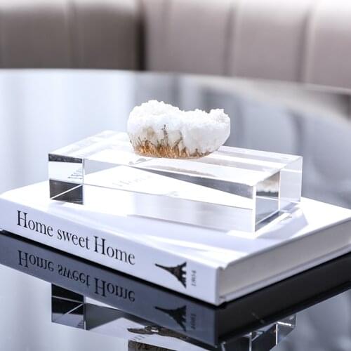 Modern Minimalist Model Room Living Room White Crystal Decoration Coffee Table Porch Soft Decoration Creative Home Furnishings
