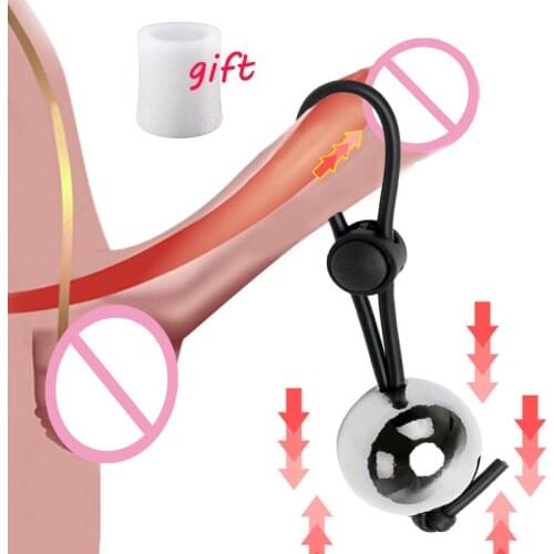 Stainless Steel Gravity Ball Stretcher Penis Erection Extender Enlarger Weight Stretcher Cock Ring Male Chastity Device Sex Toys