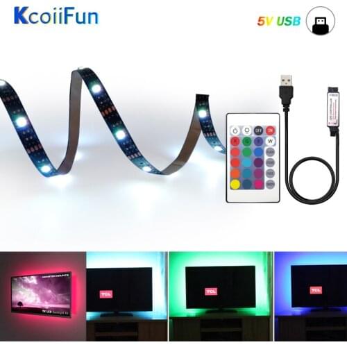 USB Bluetooth Led Strip Light DC5V 5050 RGB Non-Waterproof TV Background Screen Lighting 50CM 1M 2M 3M 4M 5M DIY Flexible Tape