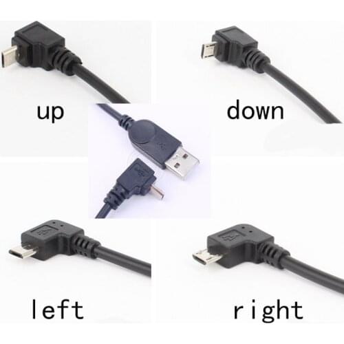 USB Micro elbow 90 degrees turn USB2.0A public straight head Android mobile flat data charging extension line